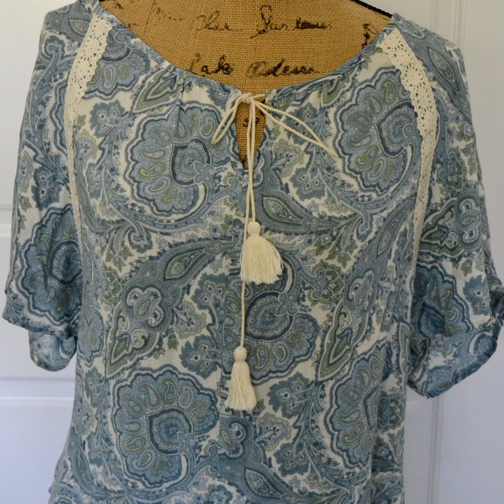 LOVESTITCH Blue Paisley Blouse